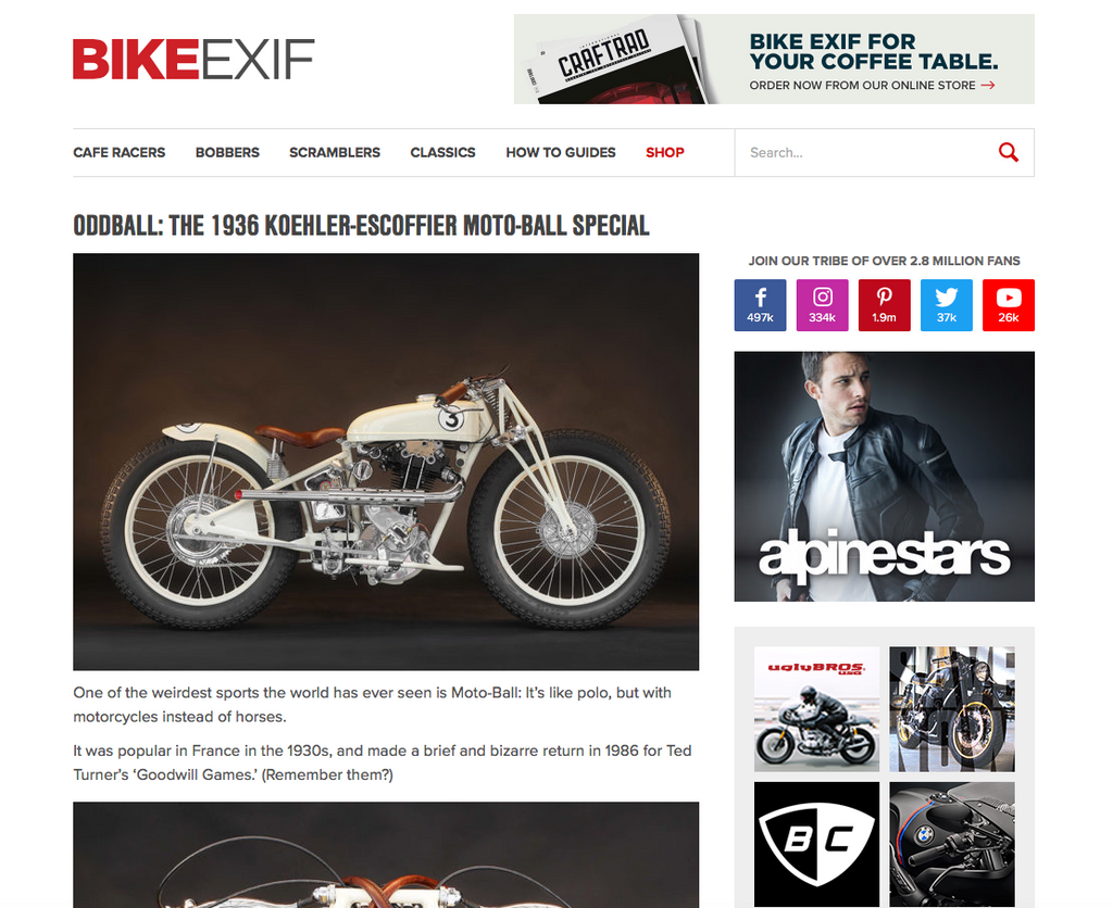 ODDBALL: THE 1936 KOEHLER-ESCOFFIER MOTO-BALL SPECIAL