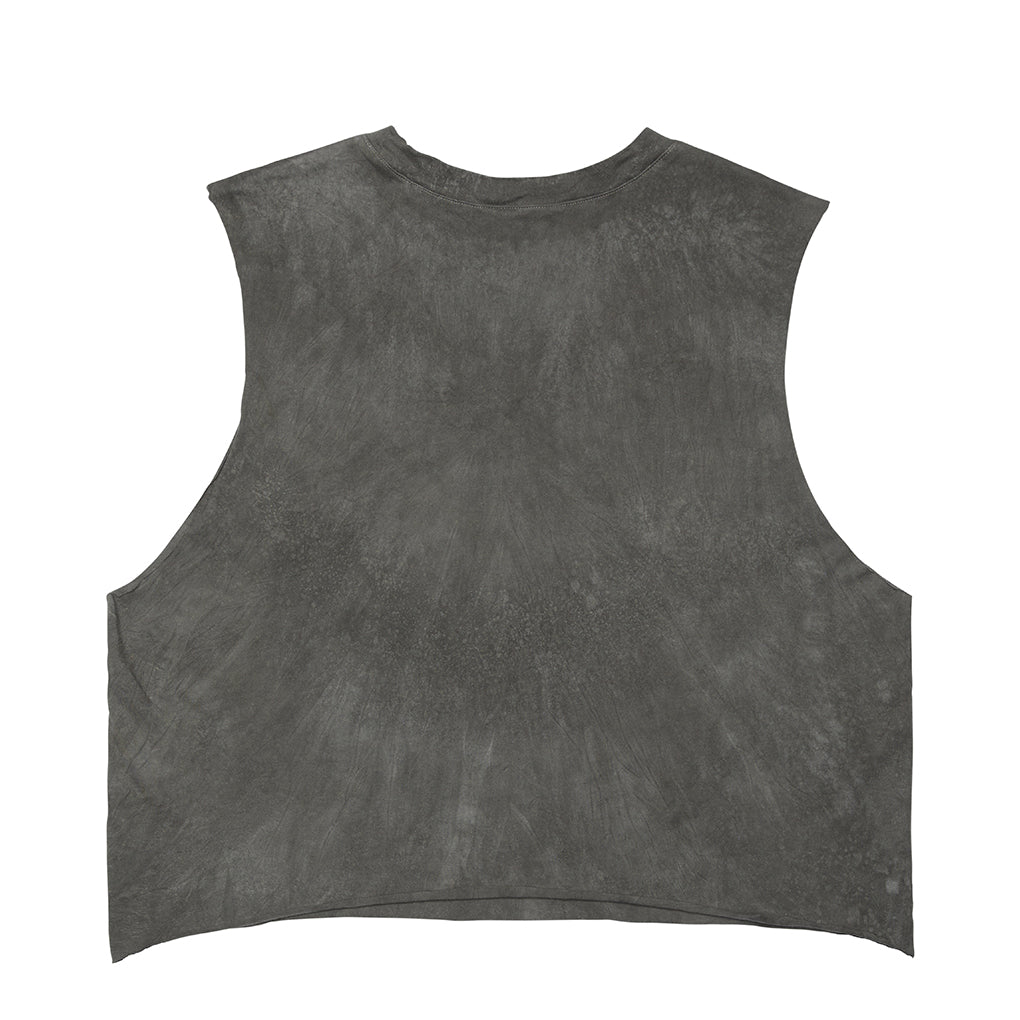 Crop Top "Heroes Motors Malibu" Vintage Gray