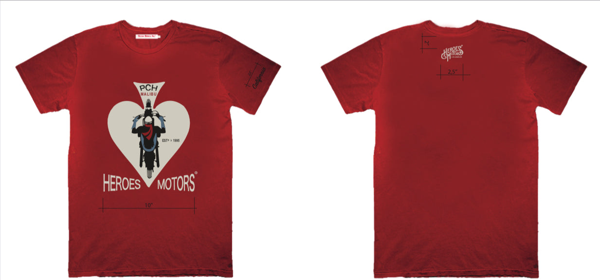 Tee-Shirt Heroes Motors "PCH" Red
