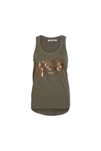 Tank Top "Heroes Motors" Bronze Foil - Heroes Motorcycles