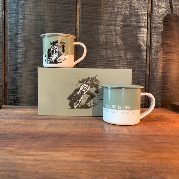 Two Mug Enamel - Heroes Motorcycles
