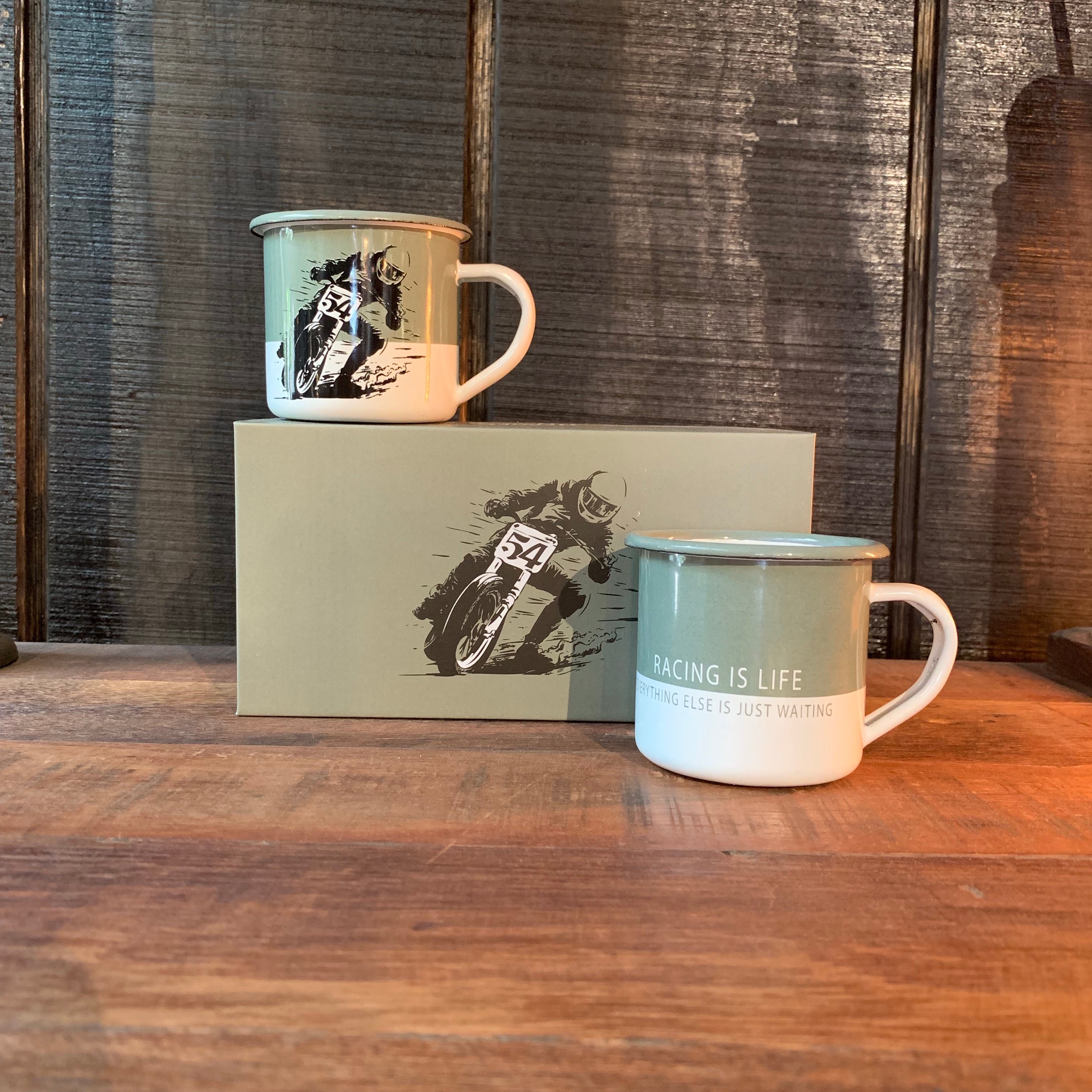 Two Mug Enamel - Heroes Motorcycles